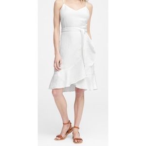 Banana Republic Linen Ruffle Wrap Dress